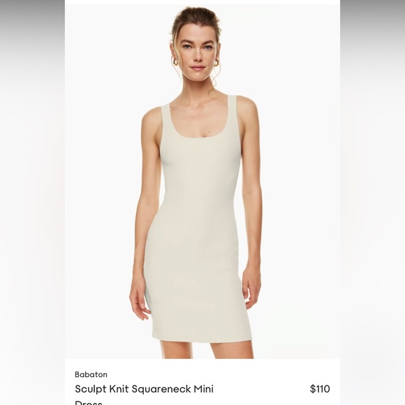 Aritzia Babaton Sculpt Knit Square Neck Mini Dress - Picture 1 of 10